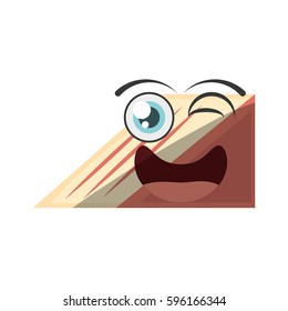 cartoon slice cake sweet wink vector illustration eps 10
