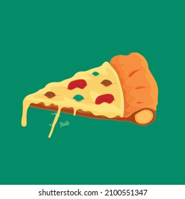 rebanada de dibujos animados de pizza de pepperoni