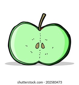 caricatura de manzana cortada