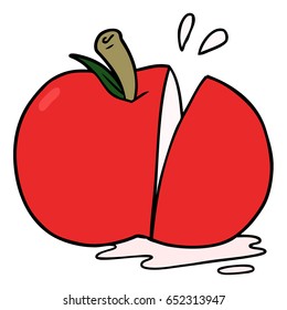 cartoon sliced apple