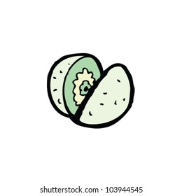 cartoon sliced kiwi fruit