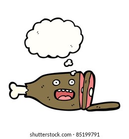 cartoon sliced meat character
