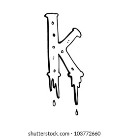 cartoon slimy letter k