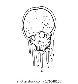 cartoon slimy skull