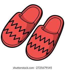 Ilustración vectorial aislada del diseño del icono del Vector de la zapatilla de la historieta en el fondo blanco