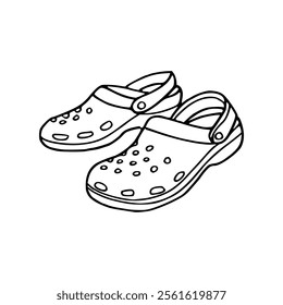 cartoon of slippers coloring page