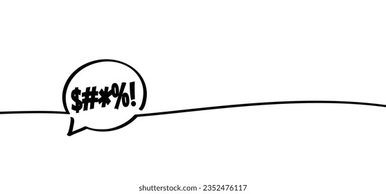 Cartoon slogan phrase for angry, oops, omg, bang, grrrrrr, wtf. Continuous bubble with question mark. Swearing, dialogue icon. Talk or chat pictogram. Speech bubble symbol. Cloud, Faq idea. Vexation.