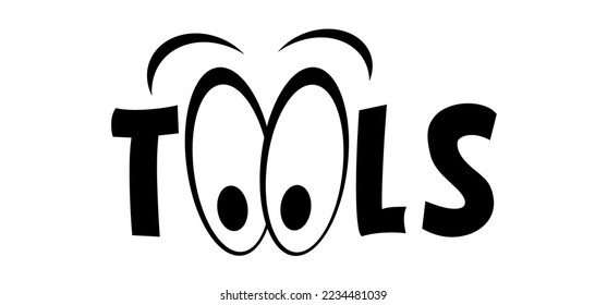 Cartoon slogan tools and face. An online tool is a marketing program, software application that performs calculations. A tool for performing repetitive tasks. Social media tools. Quote text.