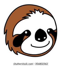 Cartoon Sloth Face Portrait