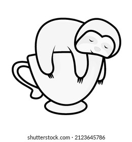 cartoon sloth sleep animal vector