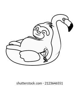 cartoon sloth sleep animal vector