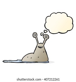 Cartoon Slug With Thought Bubble