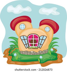 Cartoon small fairy house.