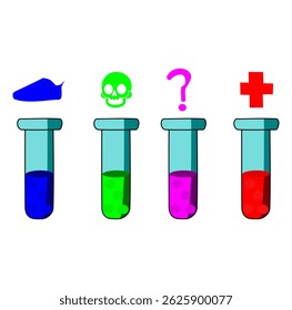 Cartoon Small Potions Fantasy Digital Vectors Illustration 