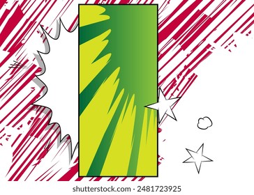 Cartoon small speech bubble, comic book background. Retro vector comics pop art poster design.