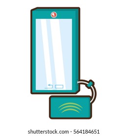 cartoon smart phone device technology mobile router vector illustration eps 10