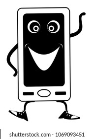 Cartoon smart phone isolated illustration vector
