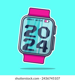 cartoon smart watch vector illustration