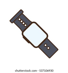 cartoon smart watch wearable technology modern style vector illustration eps 10