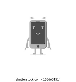Cartoon smartphone character. Flat Design. Vector Illustration. 