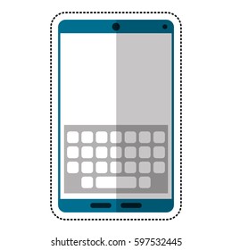 cartoon smartphone keypad display icon