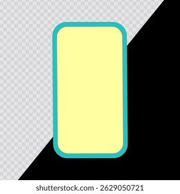 Cartoon smartphone mockup3D render style on transparent background. For dark and bright backgrounds.