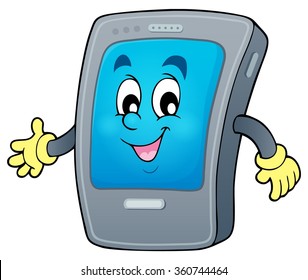 Tema 1 del smartphone de dibujos animados - ilustración vectorial eps10.