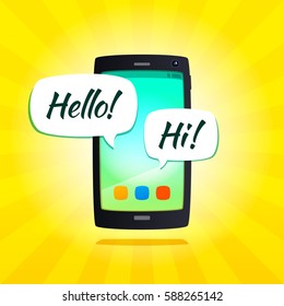 Cartoon smartphone for your design. Vector illustration