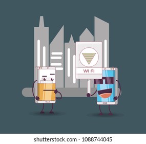 cartoon smartphones design