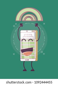 cartoon smartphones design