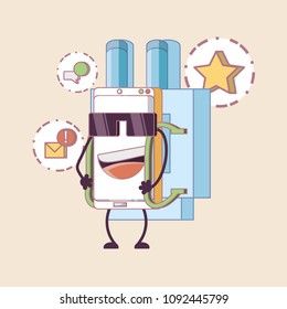 cartoon smartphones design
