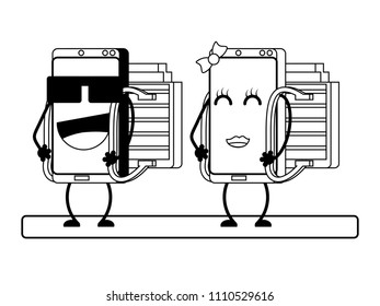 Cartoon smartphones design