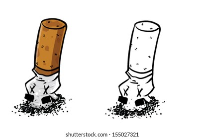 Cartoon Smashed Cigarette Vector Clip Art Stock Vector (Royalty Free ...