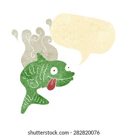 cartoon smelly fish with speech bubble
