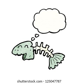 cartoon smelly old fish bones