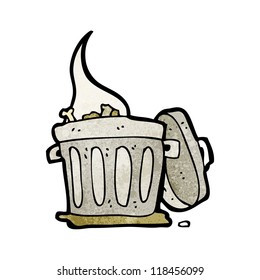 cartoon smelly old trash can