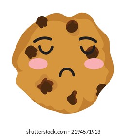  Cartoon smile biscuit and chcolate cookies mascot with eyes and bite. vector illustration