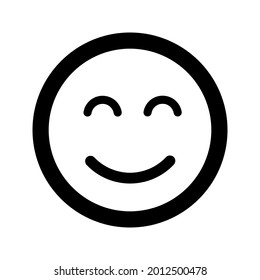 Cartoon smile face emoticon icon in flat style