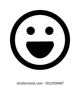 Cartoon smile face emoticon icon in flat style
