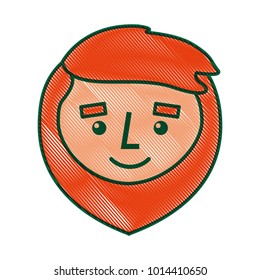 cartoon smile face man beard character