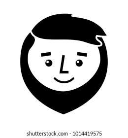 cartoon smile face man beard character