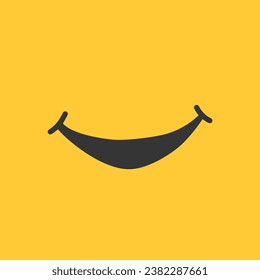 Cartoon smile. Good emotion, positive, happiness. Vector