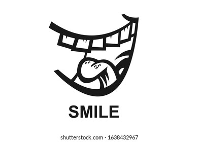 Cartoon smile icon vector isolate