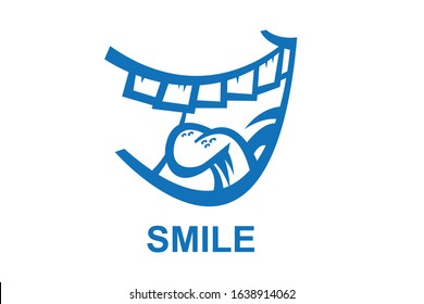 Cartoon smile icon vector isolate