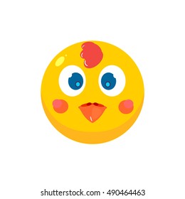 Cartoon Smiley Vector Face Cock. illustration EPS10.