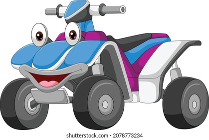 Cartoon Smiling Atv Bike Mascot