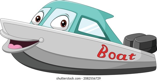 Caricatura de caricaturista sonriente personaje de mascota de un barco