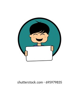 Cartoon smiling boy