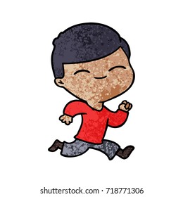 cartoon smiling boy running