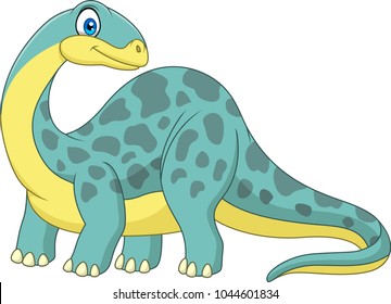 Cartoon smiling brontosaurus